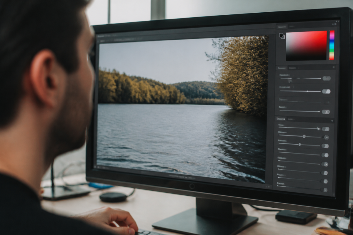 Curseur intensite flou interface logiciel retouche photo