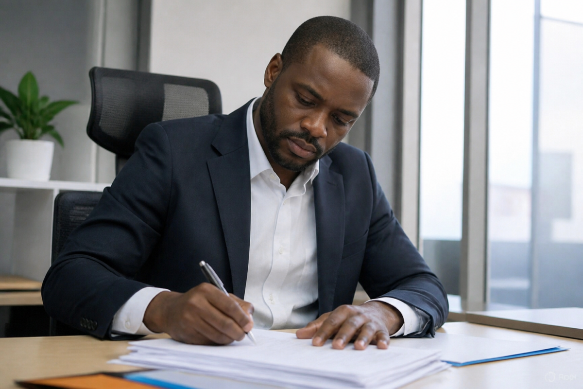 Dirigeant signant document officiel immatriculation entreprise