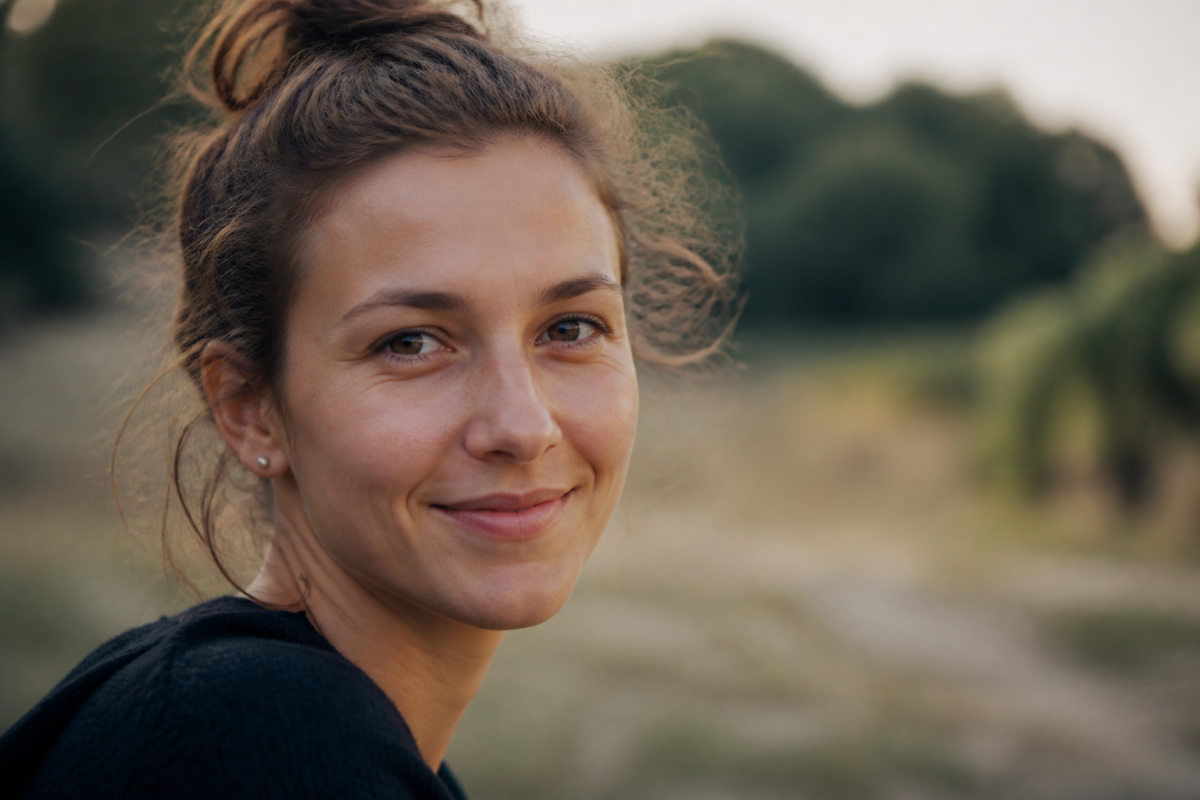 Portrait avec arrière-plan flou créé par intelligence artificielle