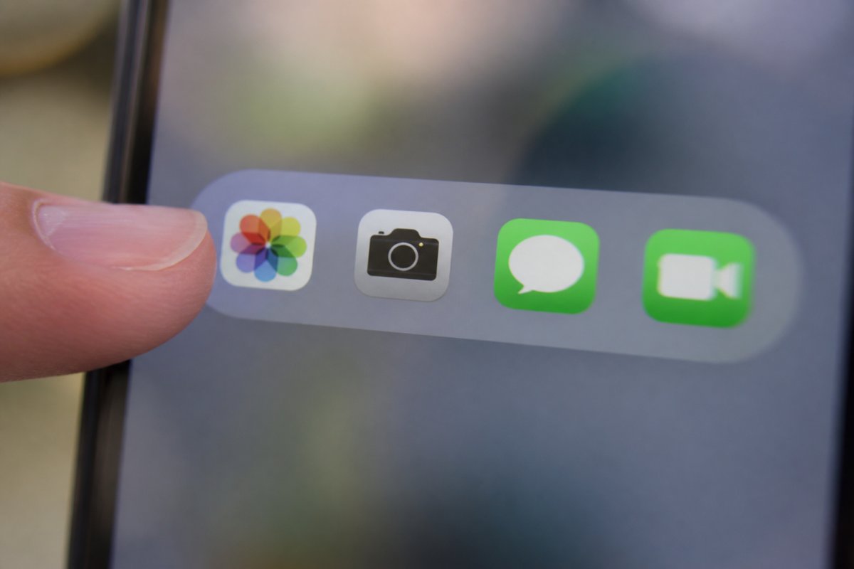 Quatre icones de messages texte avec photos et videos